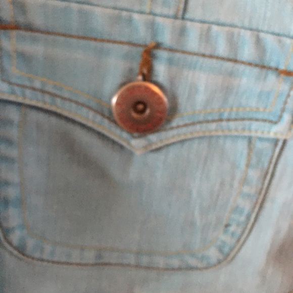 ECU Seafoam Blue or Turquoise Fitted Denim Jacket. - Picture 6 of 8